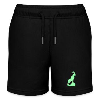Ziegen-Silhouette auf Felsen Mint - Kinder Organic Joggingshorts Mini Bolter von Stanley/Stella - Schwarz - Vorne