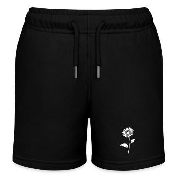 Abstrakte Blumen Silhouette Sommermotiv - Kinder Organic Joggingshorts Mini Bolter von Stanley/Stella - Schwarz - Vorne