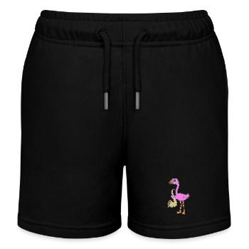 Flamingo Musiker Saxophon Musik - Kinder Organic Joggingshorts Mini Bolter von Stanley/Stella - Schwarz - Vorne