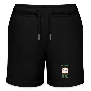 Bread Baker Bakery Bread Roll Baking - Kids Organic Sweat Shorts by Stanley/Stella - black - Front