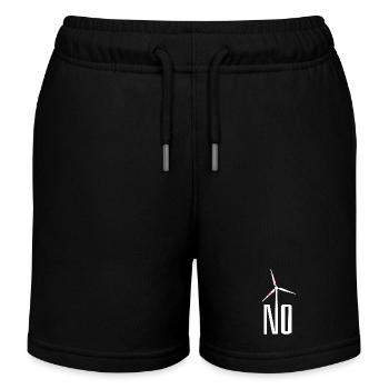 NO! Wind turbine no thanks - danger for birds - Kids Organic Sweat Shorts by Stanley/Stella - black - Front