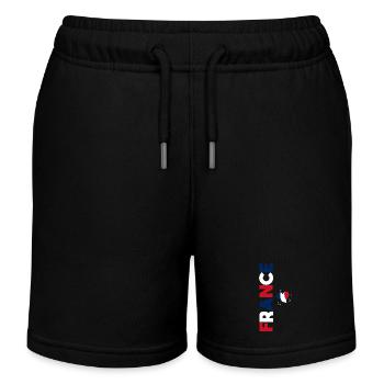 FRANCE drapeau et emblème de la France. Supporter - Short de jogging enfant bio Stanley/Stella - noir - Devant