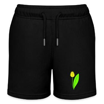 Yellow Tulip Beautiful Flowers Pretty Spring Summer - Kids Organic Sweat Shorts by Stanley/Stella - black - Front
