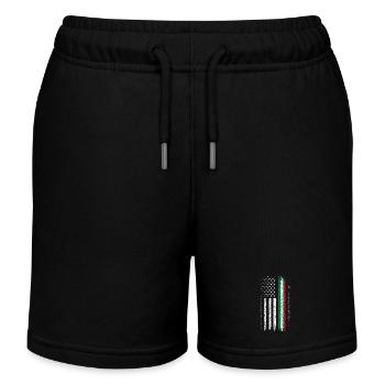 Flag Fusion: US Stars & Italian Stripes - Kids Organic Sweat Shorts by Stanley/Stella - black - Front