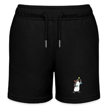 Penguin juggler juggling - Kids Organic Sweat Shorts by Stanley/Stella - black - Front