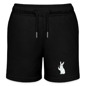 Hase Lehrer Zeigestab Schule - Kinder Organic Joggingshorts Mini Bolter von Stanley/Stella - Schwarz - Vorne