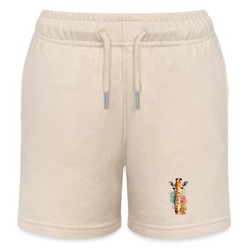 Giraffe - Kinder Organic Joggingshorts Mini Bolter von Stanley/Stella - Natur - Vorne