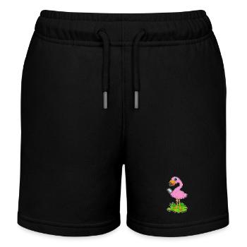 Flamingo Smartphone - Kids Organic Sweat Shorts by Stanley/Stella - black - Front