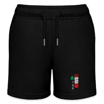Fabriqué au Liban, design vertical - Short de jogging enfant bio Stanley/Stella - noir - Devant