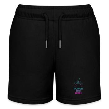Neon Gaming Controller Design - Kinder Organic Joggingshorts Mini Bolter von Stanley/Stella - Schwarz - Vorne