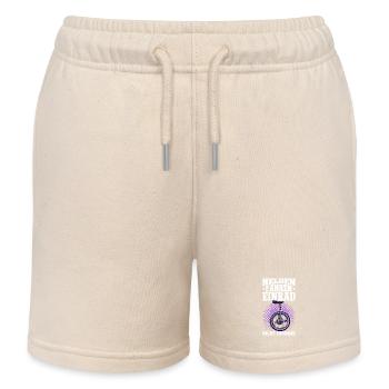 Heroes ride unicycles, not bicycles - Kids Organic Sweat Shorts by Stanley/Stella - soft Ecru - Front