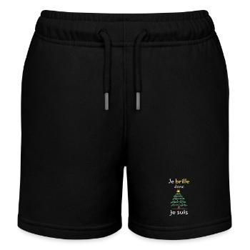 Glitzernde Tanne Ich strahle, ich bin - Kinder Organic Joggingshorts Mini Bolter von Stanley/Stella - Schwarz - Vorne