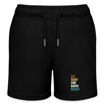 Line Dance Lebensstil Slogan - Kinder Organic Joggingshorts Mini Bolter von Stanley/Stella - Schwarz - Vorne