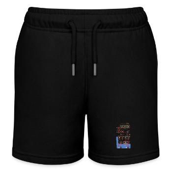 Audio Circuit PCB Art - Kids Organic Sweat Shorts by Stanley/Stella - black - Front
