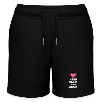 KEEP CALM AND ZOCK! 8 BIT LIEBE RETRO GESCHENK w - Kinder Organic Joggingshorts Mini Bolter von Stanley/Stella - Schwarz - Vorne