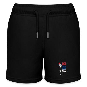 Hergestellt in Serbien, geboren in Serbien - Kinder Organic Joggingshorts Mini Bolter von Stanley/Stella - Schwarz - Vorne