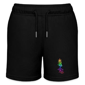 hon sha ze sho nen regenbogen - Kinder Organic Joggingshorts Mini Bolter von Stanley/Stella - Schwarz - Vorne