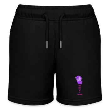 unicorn keep calm - Kinder Organic Joggingshorts Mini Bolter von Stanley/Stella - Schwarz - Vorne