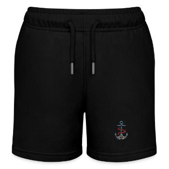 Anker Symbol Hafen - Kinder Organic Joggingshorts Mini Bolter von Stanley/Stella - Schwarz - Vorne