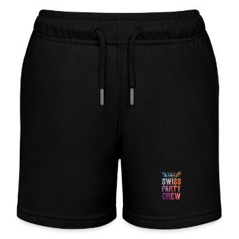 Swiss Party Crew Spruch Schweiz - Kinder Organic Joggingshorts Mini Bolter von Stanley/Stella - Schwarz - Vorne