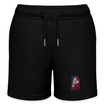 Drapeau américain du vélo de cross, - Short de jogging enfant bio Stanley/Stella - noir - Devant