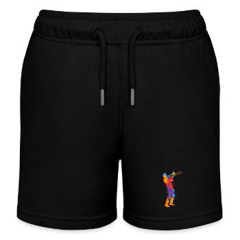 Trombonist Colorful Trombone Player Kids Trombone - Kids Organic Sweat Shorts by Stanley/Stella - black - Front