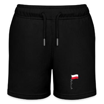 Handschriftlicher Akzent der polnischen Flagge - Kinder Organic Joggingshorts Mini Bolter von Stanley/Stella - Schwarz - Vorne