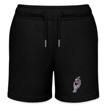 Metallic Crystal Apple Hand - Kids Organic Sweat Shorts by Stanley/Stella - black - Front