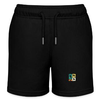 Riding Horses - Kids Organic Sweat Shorts by Stanley/Stella - black - Front