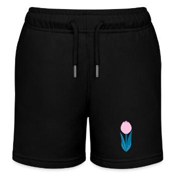 Pink tulip - Kids Organic Sweat Shorts by Stanley/Stella - black - Front