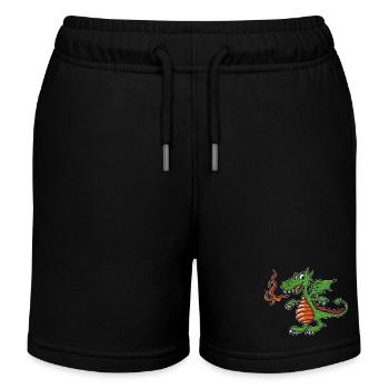 Kleiner Feuerdrache - Kinder Organic Joggingshorts Mini Bolter von Stanley/Stella - Schwarz - Vorne