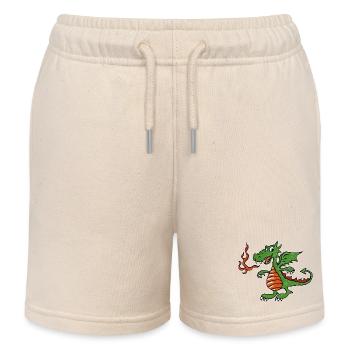 Little Fire Dragon - Kids Organic Sweat Shorts by Stanley/Stella - soft Ecru - Front