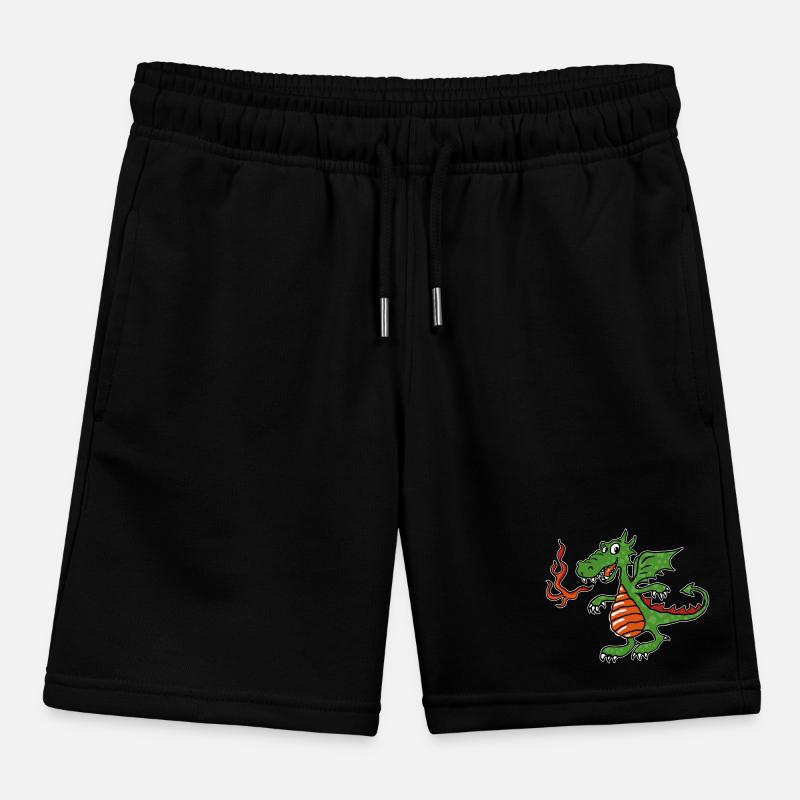 Little Fire Dragon Kids Organic Sweat Shorts by Stanley/Stella
