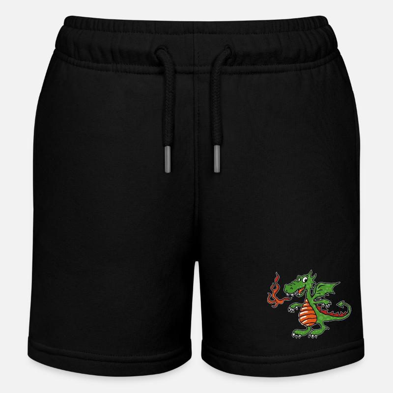Petit dragon de feu - Short de jogging enfant bio Stanley/Stella - noir