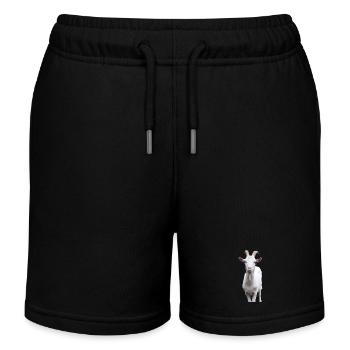 White Mountain Goat Portrait - Kids Organic Sweat Shorts by Stanley/Stella - black - Front