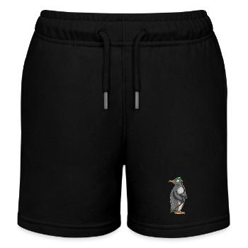 Penguin Archer Bow - Kids Organic Sweat Shorts by Stanley/Stella - black - Front