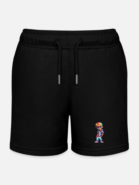 Kul tenåringsgutt - Sweatshorts barn ekologisk Stanley/Stella - svart