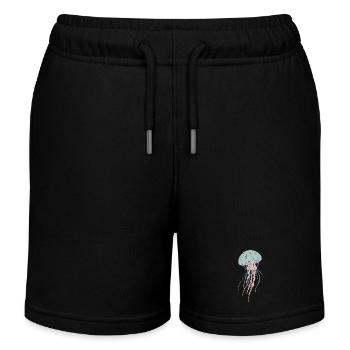 Pastel jellyfish illustration - Kids Organic Sweat Shorts by Stanley/Stella - black - Front
