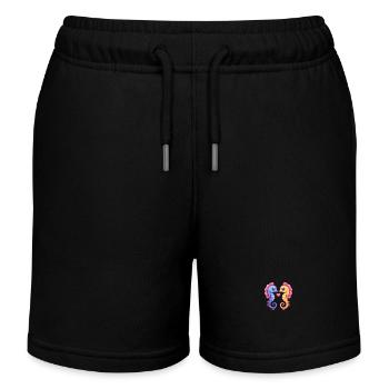 Seepferd Paar Liebe Valentinstag - Kinder Organic Joggingshorts Mini Bolter von Stanley/Stella - Schwarz - Vorne