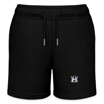 Esel Paar Liebe Valentinstag - Kinder Organic Joggingshorts Mini Bolter von Stanley/Stella - Schwarz - Vorne