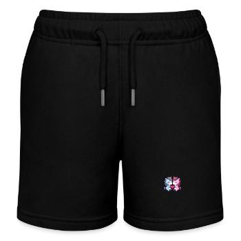 Einhorn Paar Liebe Valentinstag - Kinder Organic Joggingshorts Mini Bolter von Stanley/Stella - Schwarz - Vorne
