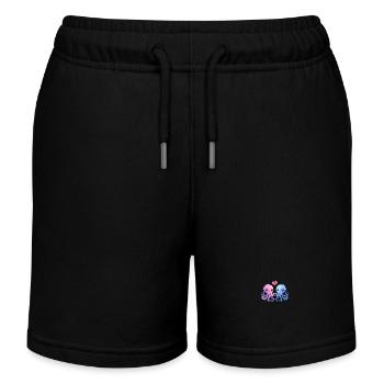 Oktopus Paar Liebe Valentinstag - Kinder Organic Joggingshorts Mini Bolter von Stanley/Stella - Schwarz - Vorne