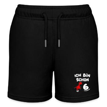 6 Geburtstag Kinder Fussball Kinderfussball - Kinder Organic Joggingshorts Mini Bolter von Stanley/Stella - Schwarz - Vorne