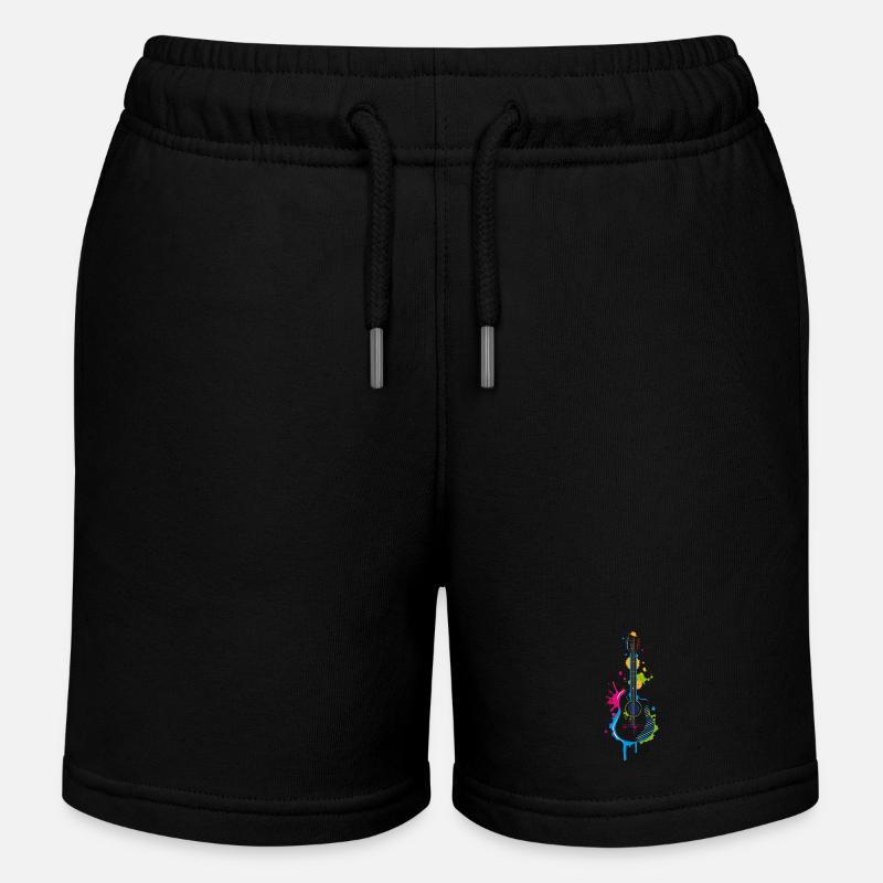 Graffiti guitar - Kids Organic Sweat Shorts by Stanley/Stella - black