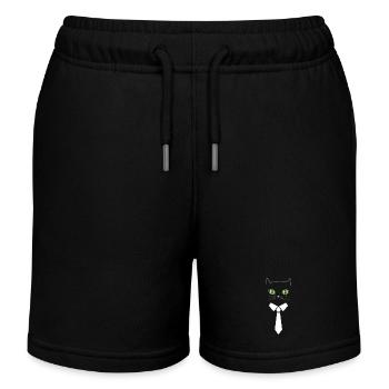 Business cat - Kids Organic Sweat Shorts by Stanley/Stella - black - Front