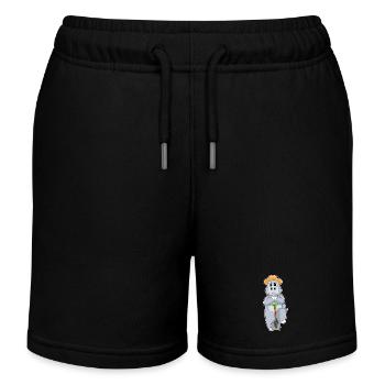 Nilpferd Landwirt Schaufel Bauernhof - Kinder Organic Joggingshorts Mini Bolter von Stanley/Stella - Schwarz - Vorne