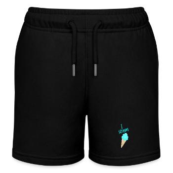 I scream Icecream Eis Fan Eiscreme coole Sprüche - Kinder Organic Joggingshorts Mini Bolter von Stanley/Stella - Schwarz - Vorne