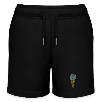 Glace Italienne labyrinthique (contours) - Short de jogging enfant bio Stanley/Stella - noir - Devant