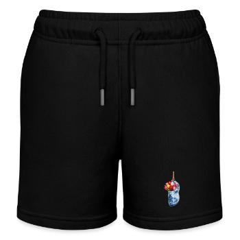 Tulipes dans un sabot bleu de Delft - Short de jogging enfant bio Stanley/Stella - noir - Devant