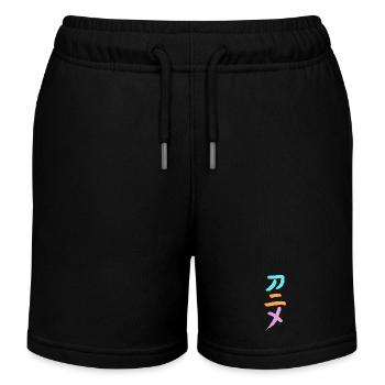 Anime (Animation) Japanese Characters -INK - Kids Organic Sweat Shorts by Stanley/Stella - black - Front
